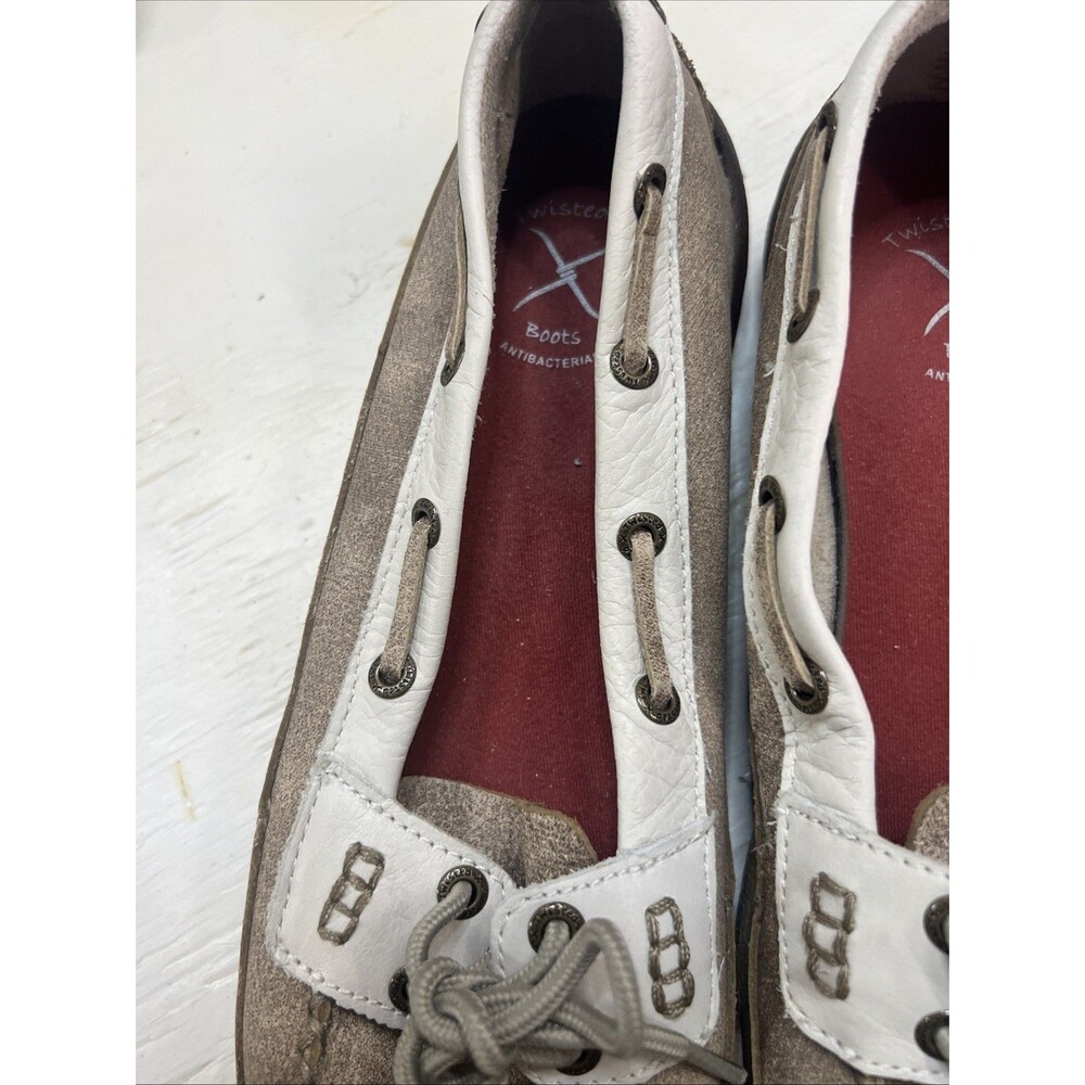 Twisted X Casual Shoes Womens Driving Moc Dusty Tan White WDM0009 Sz 9.5M - Picture 5 of 13